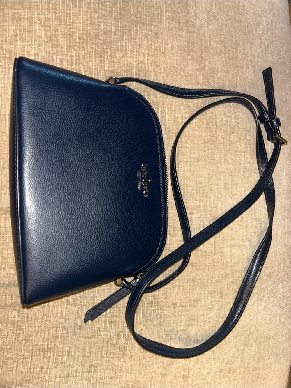 kate spade Navy Pebbled Leather Crossbody with Gold Logo